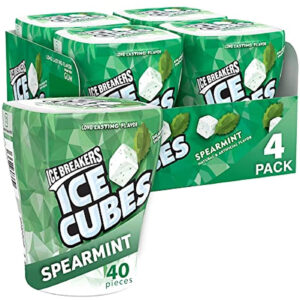 Ice Breakers Gum, Sugar Free Ice Cubes, Spearmint - 4 Pack