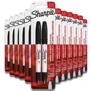 Sharpie - Twin Tip Permanent Markers, Black - 12 Pack