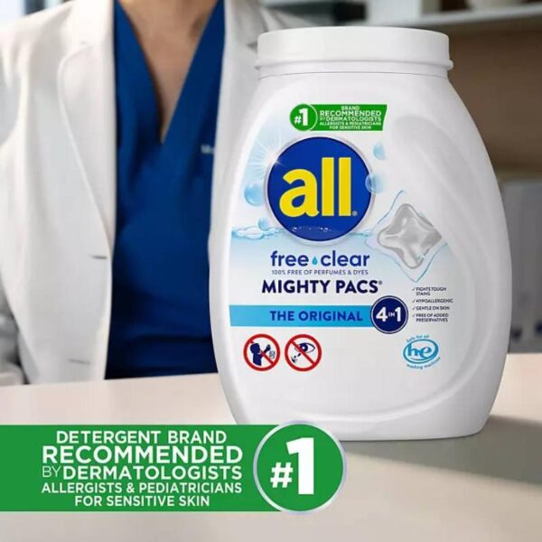 All Free Clear MIGHTY PACS Laundry Detergent Pacs, The Original, 120 ct. - Image 2