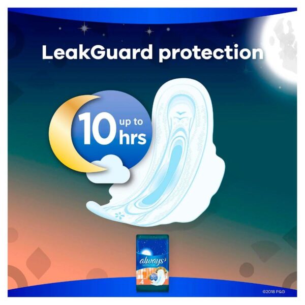 Always - Ultra Thin Size 4 Overnight Pads With Wings, Unscented - 80 ct. - Image 2