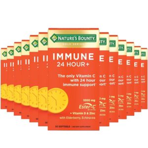 Nature's Bounty IMMUNE 24 HOUR + Immune Support 50-Softgels - 12 Pack