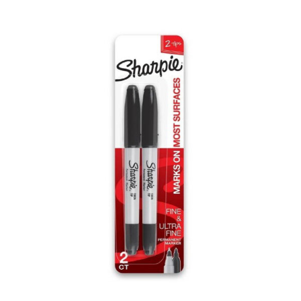 Sharpie - Twin Tip Permanent Markers, Black - 12 Pack - Image 3